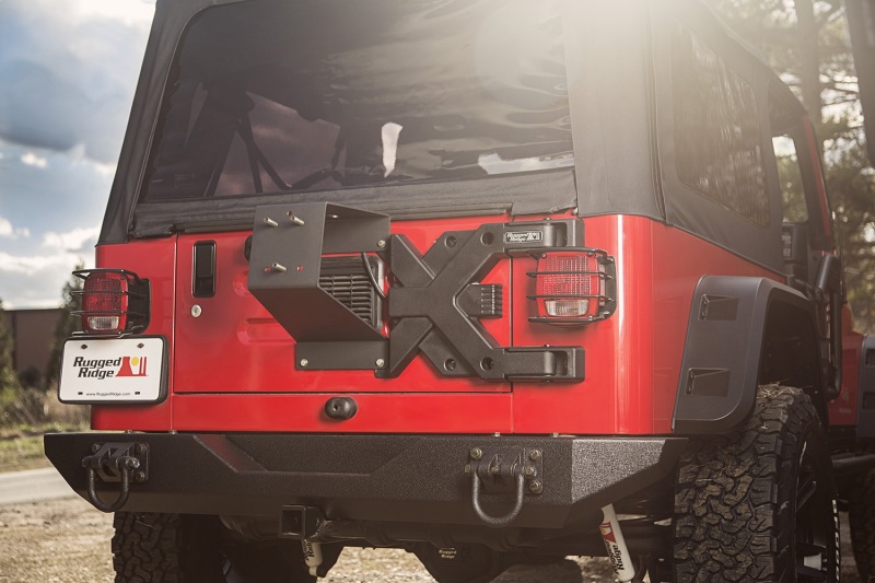 Jeep Wrangler TJ Spare Tire Carrier Mount - Rear - Rugged Ridge - Spartacus HD - `97-`06